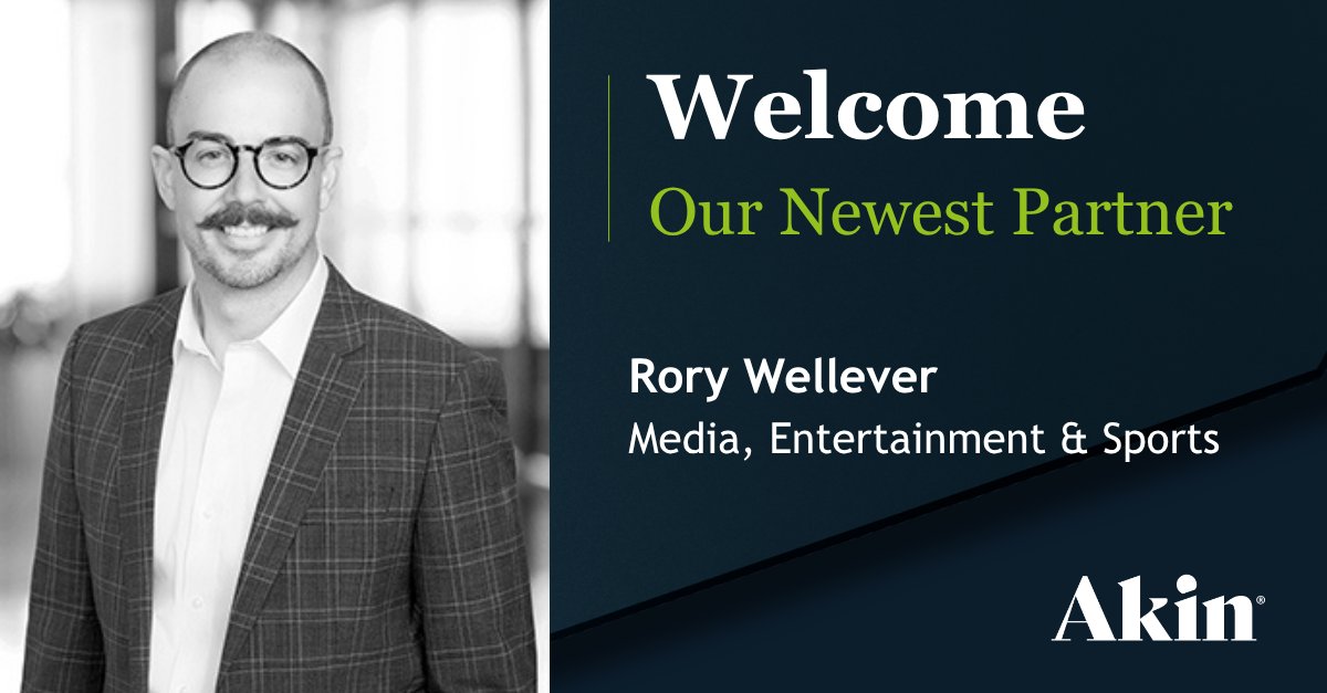 akin_gump's tweet image. Rory Wellever has joined Akin in the Chicago office as head of its #Music practice, bringing deep music industry experience that expands the firm’s media, #Entertainment &amp;amp; sports practice and strengthens its leadership in #Corporate and finance transactions across the music
