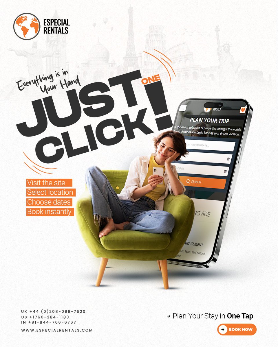 especialrental's tweet image. Plan Your Perfect Stay in Just One ClickPlan your perfect stay in one click 🌍✨
Premium homes, instant booking, verified stays &amp;amp; zero hassle. 🏡💼
Travel smart. Stay better.
📞 +91-844-766-6767
🌐 especialrentals.com

#EspecialRentals #TravelSmart #BookYourStay #LuxuryStays