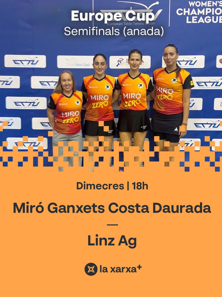 esportsenxarxa's tweet image. 🔜 Dimecres tenim cita amb el millor tennis taula!

🏆 #EttuCup femenina | Semifinals, anada

⏰ 18h, des de #Reus!
🏓 @ctt_ganxets 🆚 Linz AG
🤝 Amb @canalreus 

❤ Cita amb la història per a les reusenques!

📺💻📱📡 A @laxarxames!

#esportcat