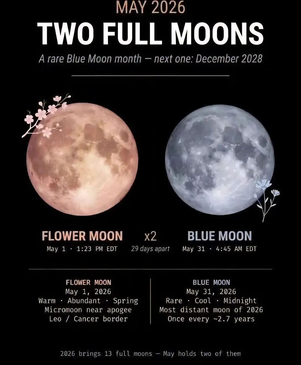 RosemaryS39021's tweet image. Two full moons in May. The first one May Day. I'm excited!

#witchtok #flowermoon #beltane #mayday