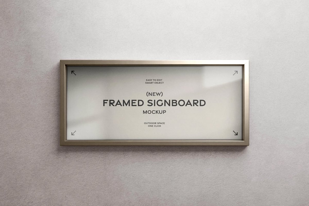PixelBuddha's tweet image. Horizontal Wall Signboard Frame Mockup: goo.su/su5Zl

This framed signboard mockup shows a wide horizontal display mounted on a lightly textured wall, enclosed in a slim metallic frame.

#pixelbuddha @followers #AdobePhotoshop #PSD #mockup #design #graphicdesign