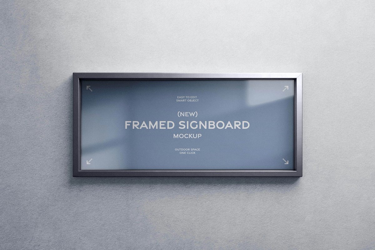 PixelBuddha's tweet image. Horizontal Wall Signboard Frame Mockup: goo.su/su5Zl

This framed signboard mockup shows a wide horizontal display mounted on a lightly textured wall, enclosed in a slim metallic frame.

#pixelbuddha @followers #AdobePhotoshop #PSD #mockup #design #graphicdesign