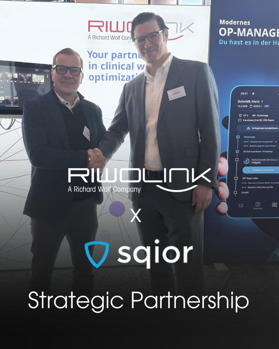 riwolink's tweet image. #RIWOlink und #sqiormedical starten #Partnerschaft für effizientere #OPPlanung
Durch die Integration der RIWOlink-Daten mit dem #digitalen ##Assistenten von sqior medical können #Kliniken ihre #Planung präziser gestalten und vorhandene #OP-#Kapazitäten besser nutzen.

#DMEA2026