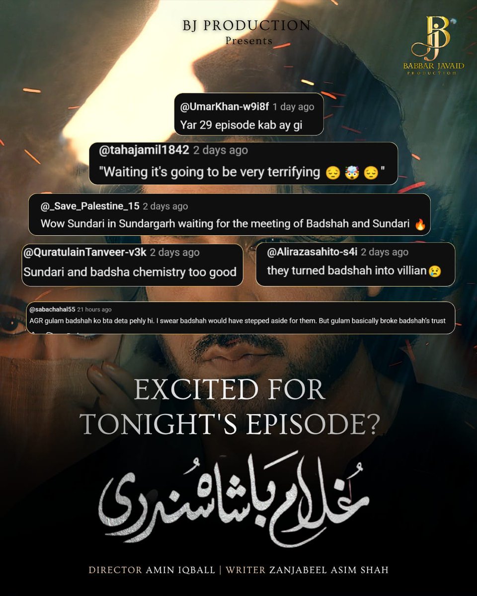 bjproduction01's tweet photo. The comments say it all…
tonight’s episode is going to hit hard 🔥
The hype is real. The twist is coming.

📺 Mon &amp; Tue | 8 PM | Green Entertainment
.
.
.
#GhulamBadshahSundari #GreenEntertainment
#BJProductions #PakistaniDrama
#TrendingNow https://t.co/5JUuHwsEZ6