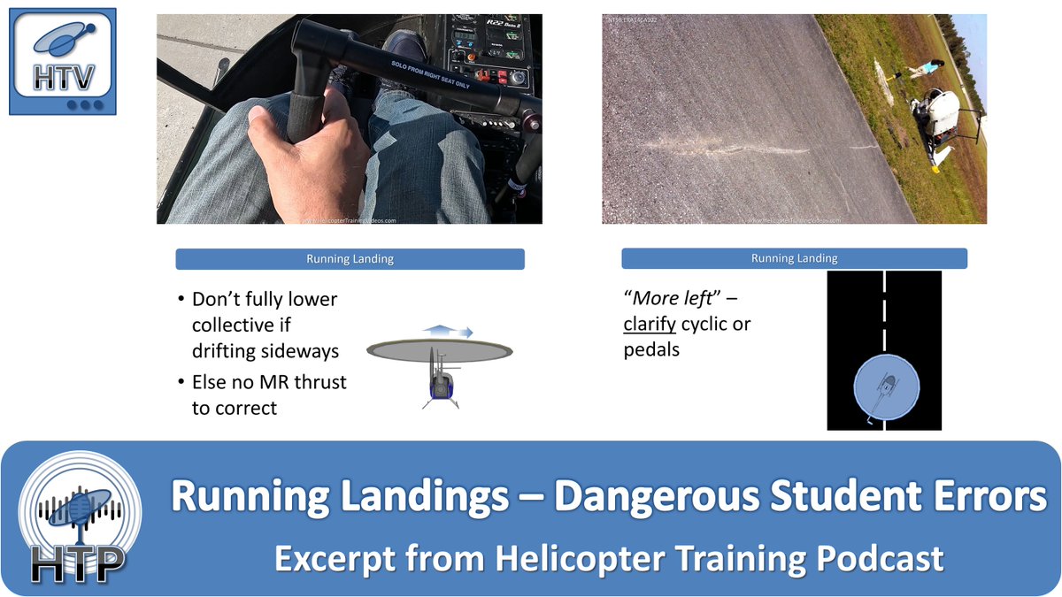 HeliTrainVids's tweet photo. 🚁Running Landings 🚁
 https://t.co/p4nvFdaxk5
Excerpt from Helicopter Training Podcast “Dangerous Student Errors” series. Covers control guarding, practical training tips, and a real-world accident.

Full series: https://t.co/WegJyFTZ43

#HelicopterTraining #RunningLandings https://t.co/Axt4V0sSEs