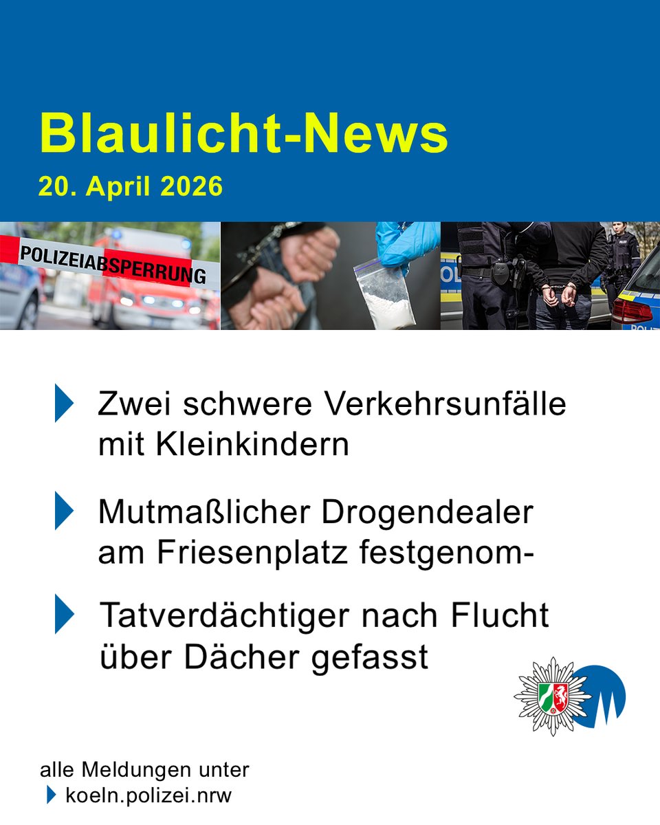 polizei_nrw_k's tweet image. #PolizeiNRW #Köln #Leverkusen #Pressemeldungen: Unsere Blaulicht-News aus Köln und Leverkusen - Alle Meldungen finden Sie unter koeln.polizei.nrw/presse/pressem… 
 
📸 Symbolfotos: Polizei Köln