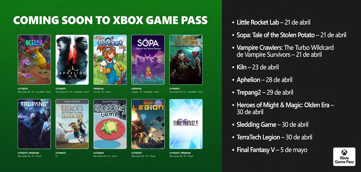 JUEGOSYDISFRUTE's tweet image. ¿ Qué te parecen los nuevos juegos que llegan a Xbox Game Pass a partir del 21 de Abril ?

Gran variedad y de todo para disfrutar

¿ A cuál jugarás primero ?

@Xbox @XboxGamePass #Xbox #XboxSeriesX #XboxSeriesS #FelizLunes