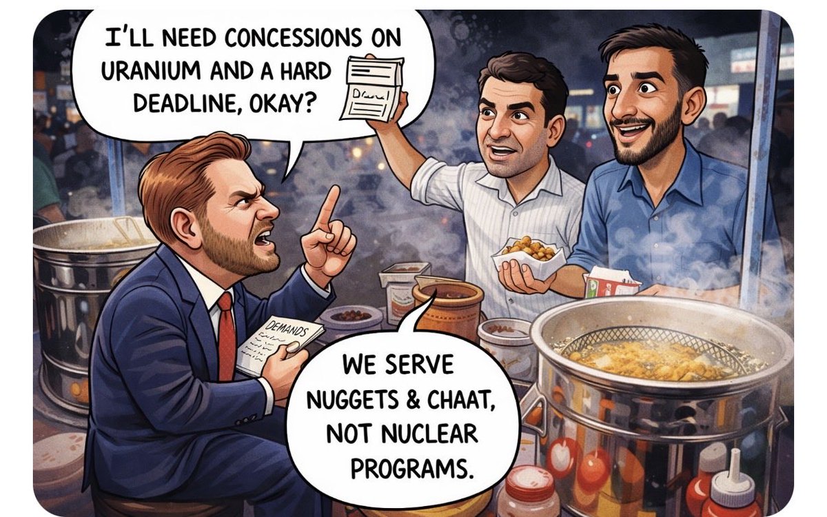 aeberman12's tweet image. Iran says no new talks

No deadlines, no ultimatums, and no transfer of enriched uranium. 

The US can go to Islamabad &amp;amp; negotiate with some chaat wallahs if it likes

Tehran reps won’t be there 

#Iran #NuclearTalks #Geopolitics