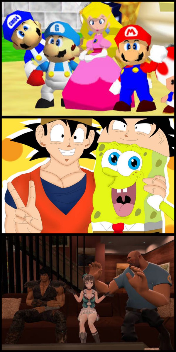 634Gc2's tweet image. #mario #supermariobros #spongebob #dragonballz #fistofthenorthstar #tf2 
#nintendo #nickelodeon #smg4
