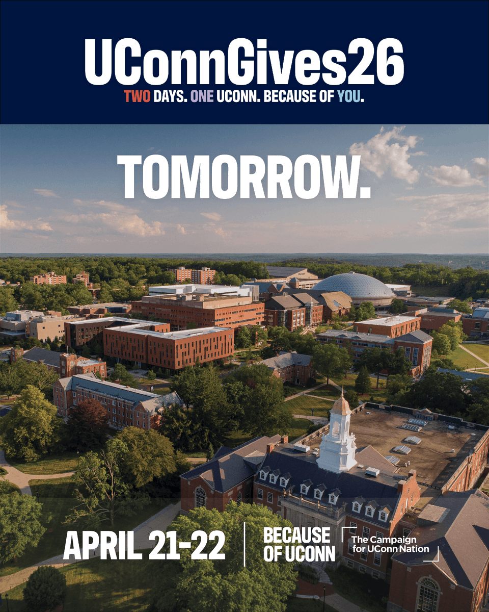 UConnAlumni's tweet photo. We’re just hours away! 🚨

#UConnGives26 starts at midnight ET. Join us for our biggest fundraiser of the year and make an impact. Two days. One UConn. Because of YOU. https://t.co/B69rEPJYAE https://t.co/O9KNuxIFFe