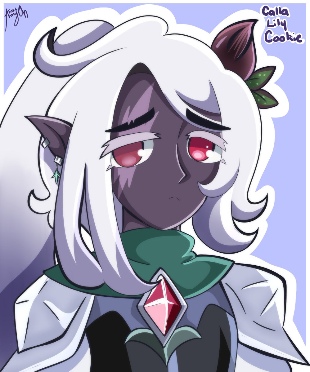 AmyohArt's tweet image. this cutie poor bby 
Calla Lily Cookie Belongs to @smilkysmocky 
#slientlily #whitesalt #fankid #fanart #art