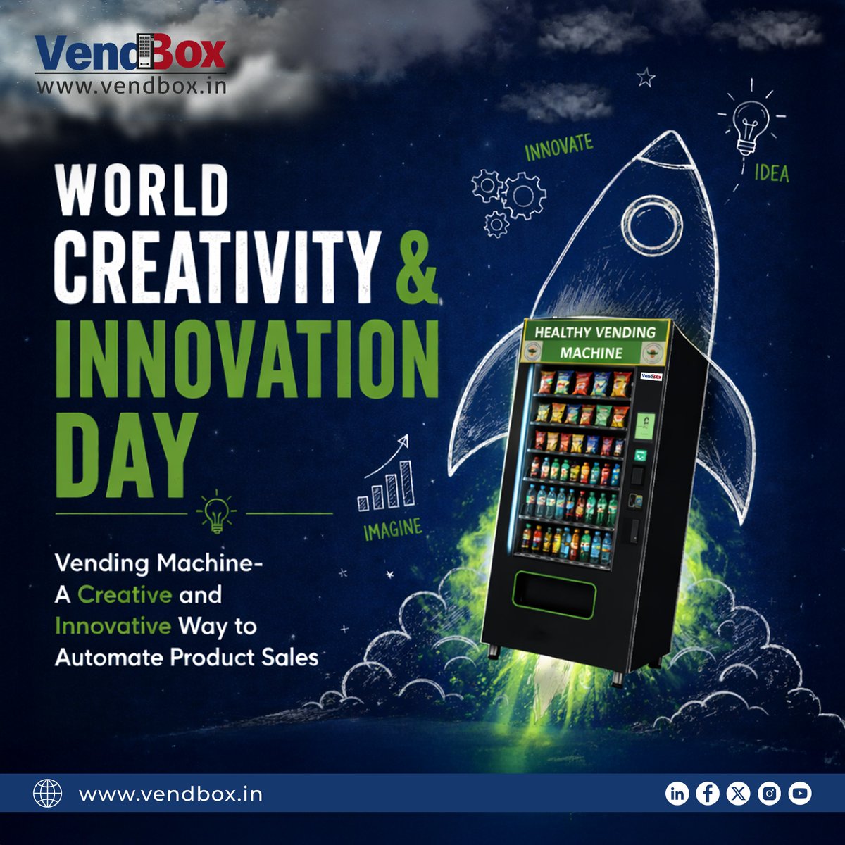 VendBoxIn's tweet image. A smarter way to sell. Vending machines bring creativity and automation together.

Celebrating innovation on World Creativity and Innovation Day.

Website URL- vendbox.in 

#SmartSelling #Vendbox #CreativityInBusiness #AutomatedSolutions #WorldCreativityDay