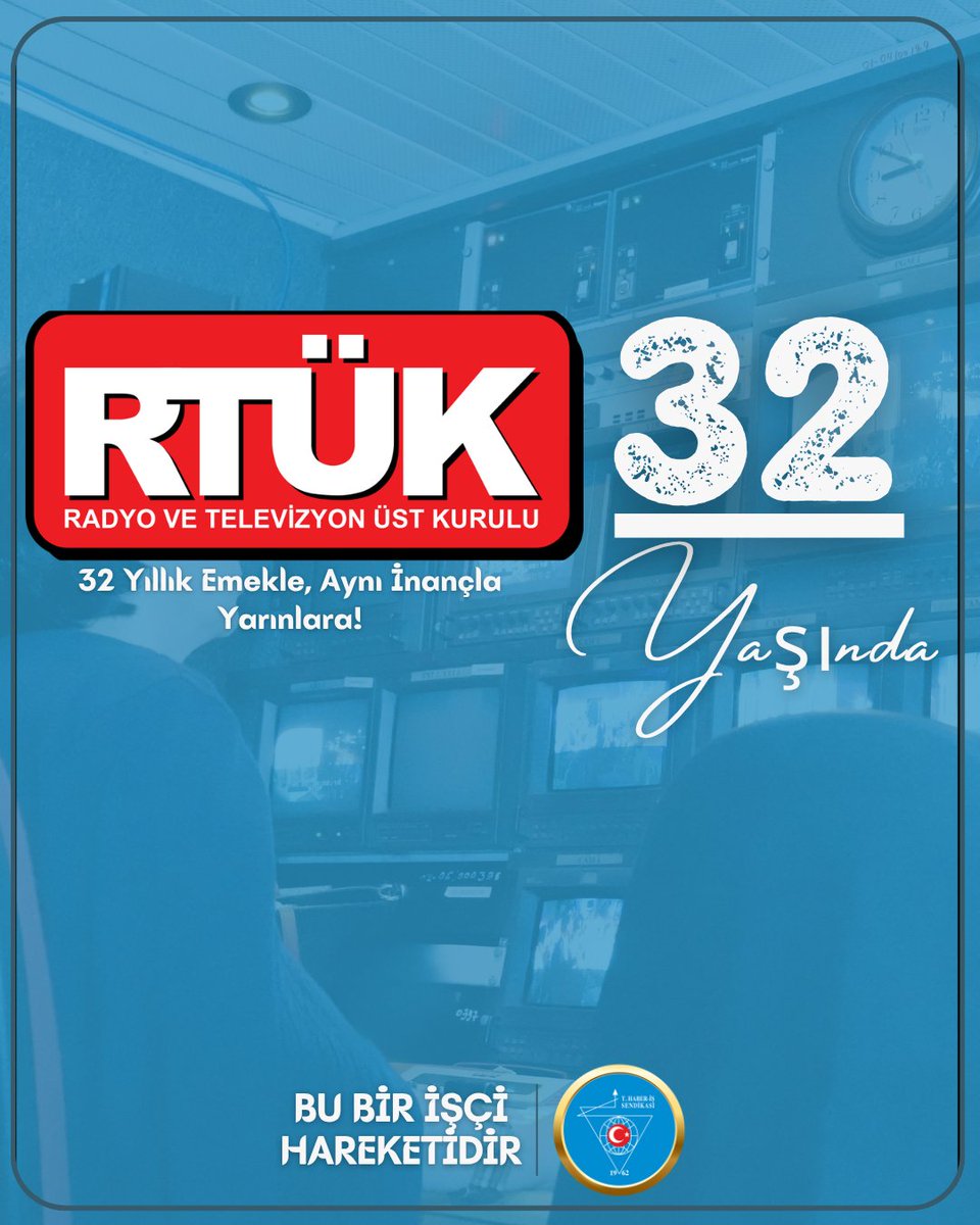 TurkiyeHaberis's tweet photo. 32 Yıllık Emekle, Aynı İnançla Yarınlara! 🇹🇷

32 yıldır yayıncılık hayatımızın en önemli yapı taşlarından biri olan Radyo ve Televizyon Üst Kurulu (RTÜK), Türkiye’de medya düzeninin sağlanmasında, yayıncılık ilkelerinin korunmasında ve kamu yararının gözetilmesinde önemli bir görev üstlenmektedir.

Bu anlamlı yıldönümünde; kurumun köklü geçmişine emeğiyle katkı sunmuş tüm çalışanları saygı, sevgi ve minnetle anıyor; görev başındaki tüm emekçileri yürekten kutluyoruz.

Nice 32 yıllara… @rtukkurumsal @Danis_Mehmet_