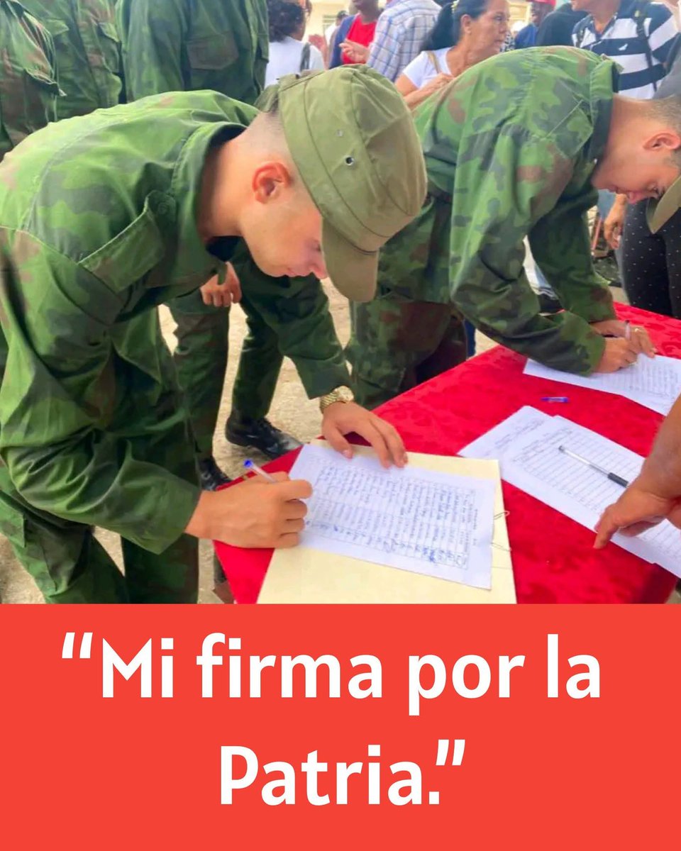 EjtoOccidental's tweet photo. ‼️En el aniversario 65 de la Victoria de Playa Girón, y frente a la amenaza imperial, las FAR, junto al pueblo, ratifican su apoyo inquebrantable a la Revolución y participan en el movimiento popular “Mi firma por la Patria”.  

#FARCuba🇨🇺 https://t.co/c6hIv2aZf7