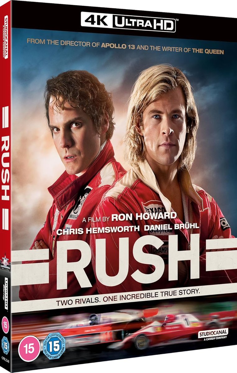 disc_connected's tweet image. ***ANNOUNCEMENT***

Coming on June 29th on #4K in the UK from @StudioCanalUK: #Rush (2013)!

In the mid-1970s, charismatic English playboy James Hunt (Chris Hemsworth) and Austrian perfectionist Niki Lauda (Daniel Brühl) share an intense rivalry in Formula 1 racing. Driving