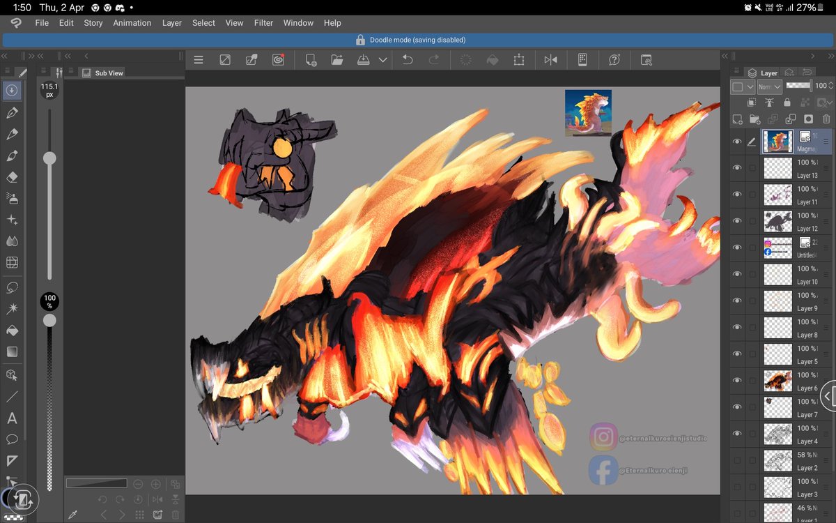 Eternalkuro00's tweet image. Redesign magmajira.

#hungryshark #hungrysharkevolution #redesign  #fanart