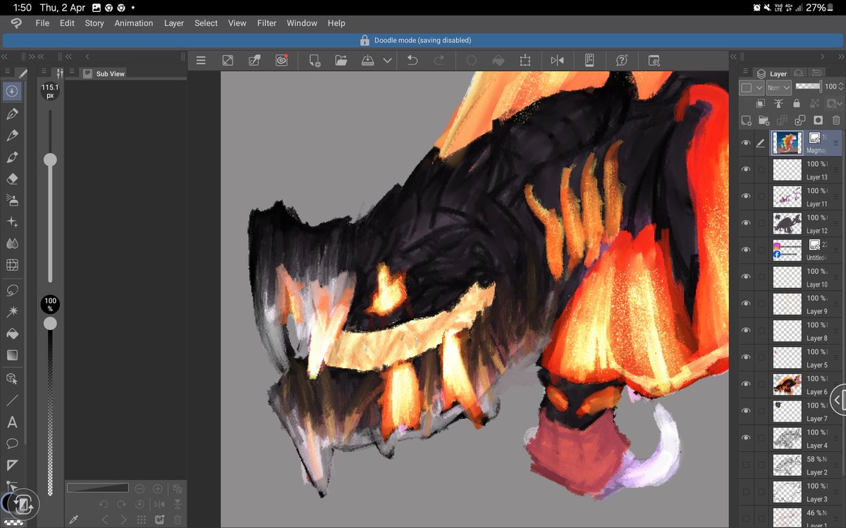 Eternalkuro00's tweet image. Redesign magmajira.

#hungryshark #hungrysharkevolution #redesign  #fanart