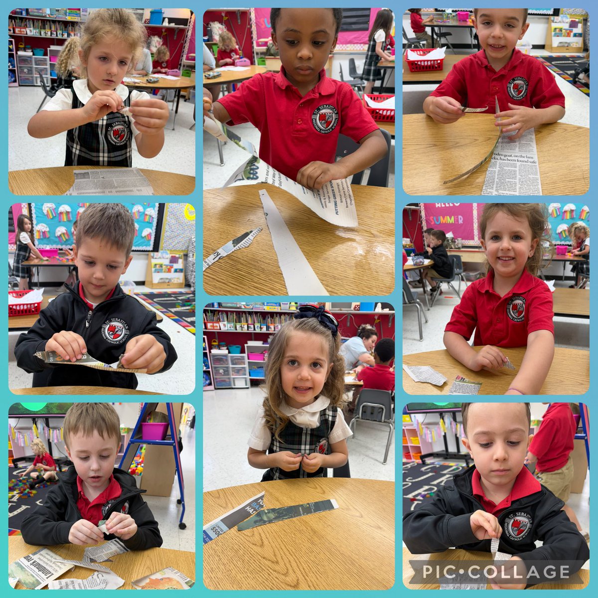 SSRCStrong's tweet photo. Meet our future planet protectors: Prek used old newspapers, tearing them into small pieces to refine fine motor skills.Then transformed them into an Earth collage, learning the importance of recycling and caring for our planet.We combined creativity with environmental education. https://t.co/uSlkUBaaMK