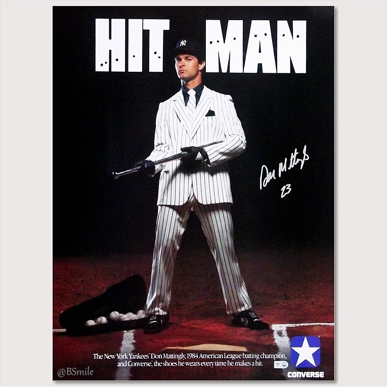 BSmile's tweet image. Happy 65th Birthday Don Mattingly! ⚾️ "Donnie Baseball" was born in Evansville, Indiana on this day in 1961! His classic Converse "Hit Man" poster adorned the walls of many #Yankees fans back in the day! #MLB