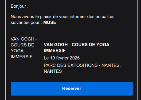 Merci <a href="/TicketmasterFR/">Ticketmaster.fr</a>, vous êtes toujours au top pour les alertes !