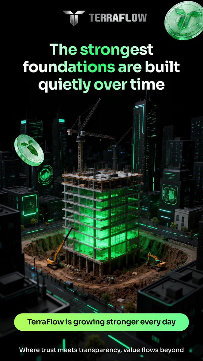 Terra_FlowWeb3's tweet photo. The strongest foundations are built quietly over time 🏗️⏳ TerraFlow is growing stronger every day https://t.co/AgFcw8t3H8