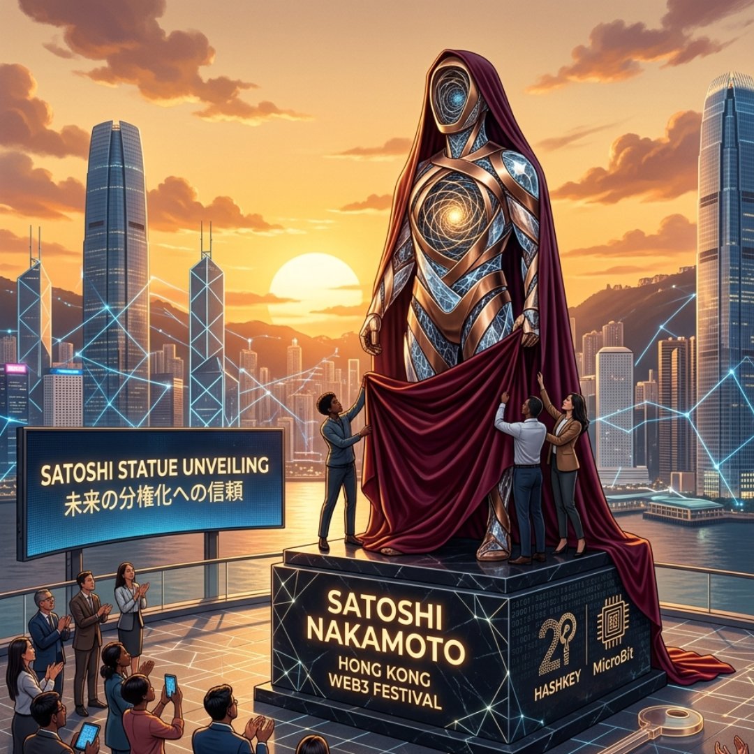 _Crypto24_News's tweet image. History made in HK! 🇭🇰 
The Satoshi Nakamoto statue is officially unveiled by HashKey &amp;amp; MicroBit. 
A powerful symbol of trust in our decentralized future. 
The vision is alive! 🧡💪

#Satoshi #HKWeb3 #Bitcoin #HashKey #MicroBit