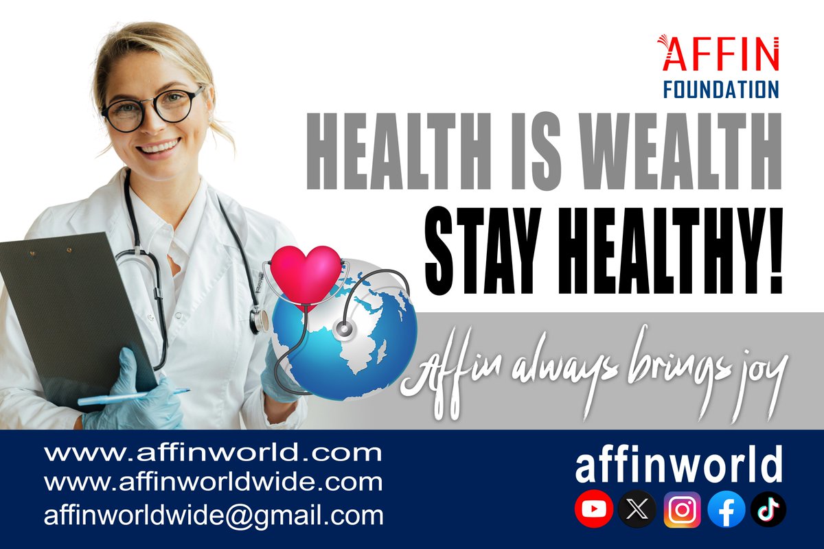 Affinfoundation's tweet photo. Health is wealth, stay healthy.

#affincarefoundation #charity #fypシ゚ #explore #affinworldwide https://t.co/1yQjp6TuIm