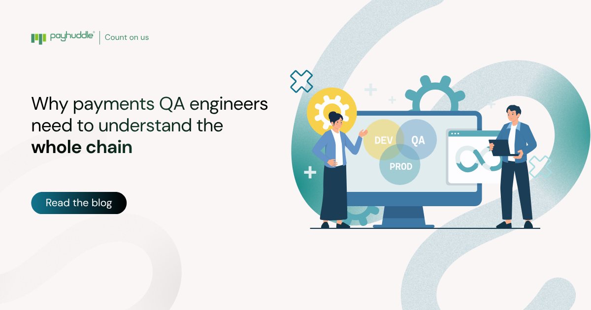 Payhuddle's tweet image. The engineers who catch payment failures fast aren't necessarily the most specialized. They're the ones who understand where each system ends, and the next one begins.

Here's our new blog on why cross-domain expertise isn't essential in #payments QA.

➡️ lnkd.in/gfgNeSSF