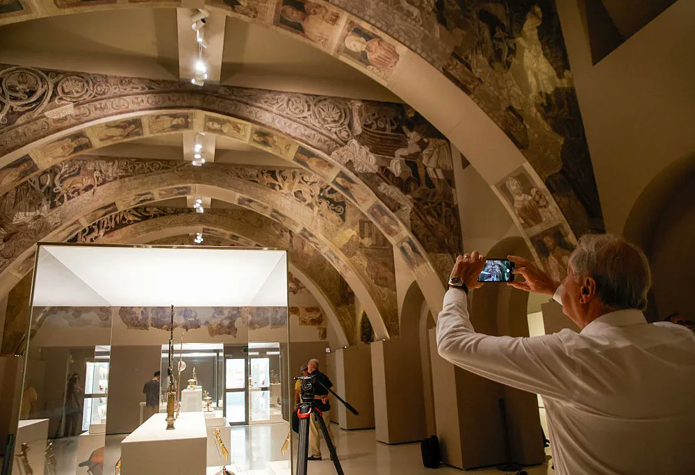 artnews's tweet photo. Nearly a year after Spain’s Supreme Court ruled that the National Art Museum of Catalonia (MNAC) must return the Sijena Monastery murals to the Royal Monastery in Aragon, in northeastern Spain, the Barcelona museum still hasn’t let go of the disputed—and delicate—13th-century artworks.

Read more: https://t.co/zsaYpMBIpd
