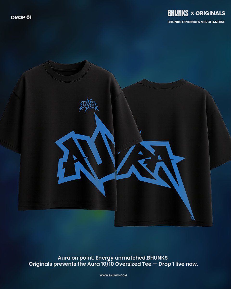 bhunksclothing's tweet photo. Dropping what you all been waiting for.

Aura 10/10 Oversized Tee is finally here. 🖤
BHUNKS ORIGINALS — made to turn heads, not blend in.

No noise. Just presence.
No effort. Just aura.

Live now. Shop Now
https://t.co/8wUQSQRILr

#bhunks #aura1010 #oversizedtshirt #streetwearindia