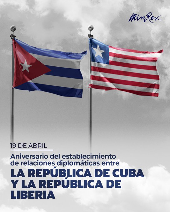 cmphcuba's tweet image. Conmemoramos el 52 aniversario del establecimiento de relaciones diplomáticas entre #Cuba y #Liberia. Reafirmamos la voluntad de continuar trabajando en el desarrollo de nuestros vínculos bilaterales. @CubaMINREX