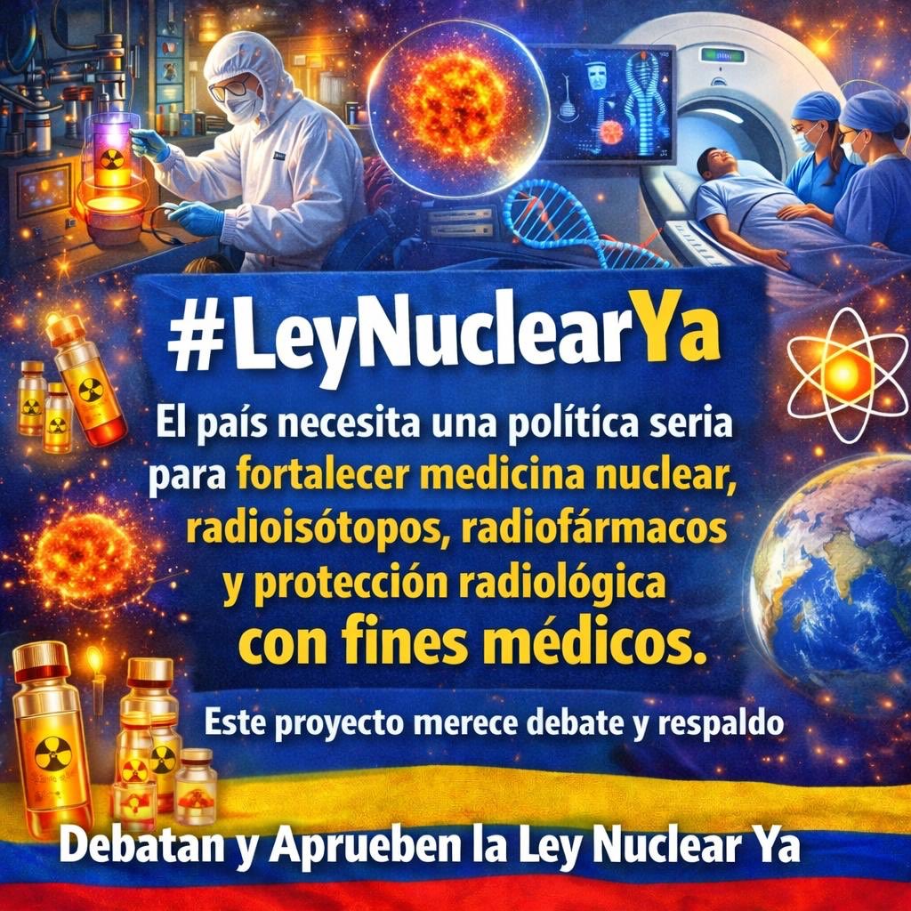AngelECamacho's tweet photo. #LeyNuclearYa Un llamado de urgencia al @SenadoGovCo para que prioricen los debates para aprobar el proyecto aprobado 466/24 Camara de R., 323/25 Senado marco legal actividades nucleares #ANSN @juliochagui @Lidiosenado @WRadioColombia https://t.co/whlXKmlCcU