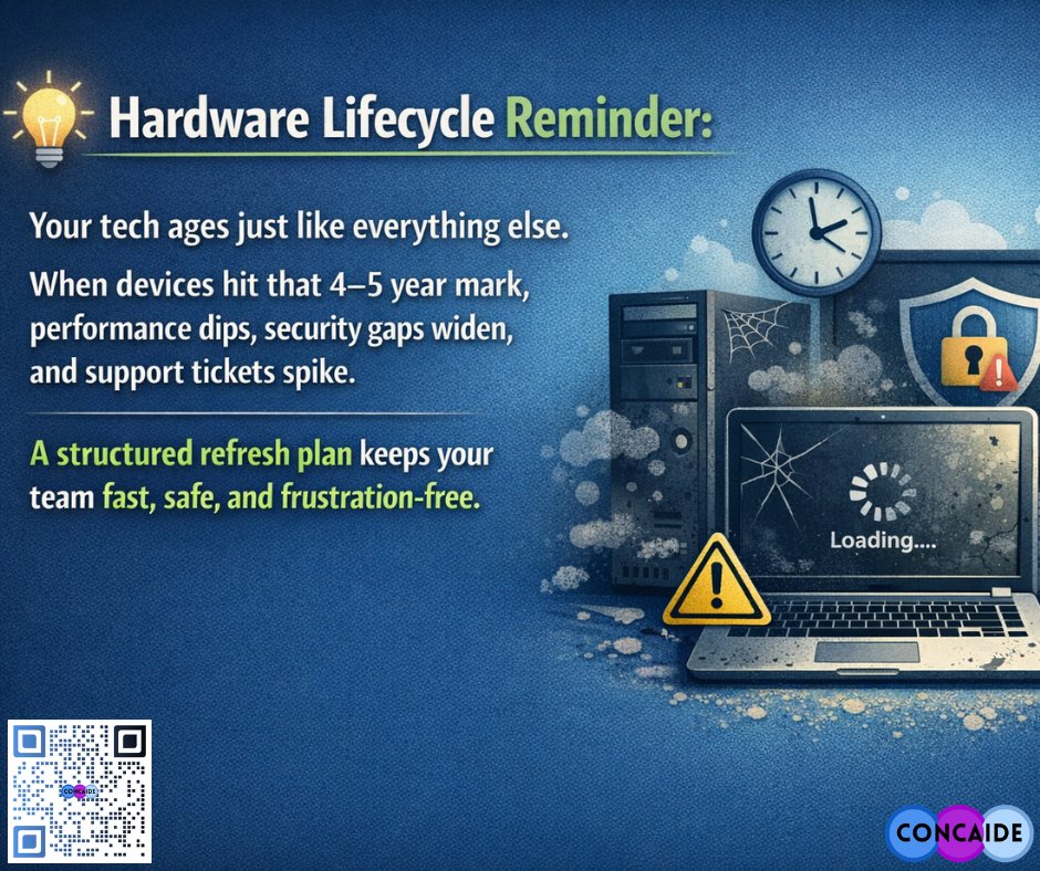 Concaide_'s tweet image. Is it time for a hardware upgrade? Staying on top of your tech lifecycle saves time and stress later! wix.to/M0EAO5t #ITMaintenance #Tech