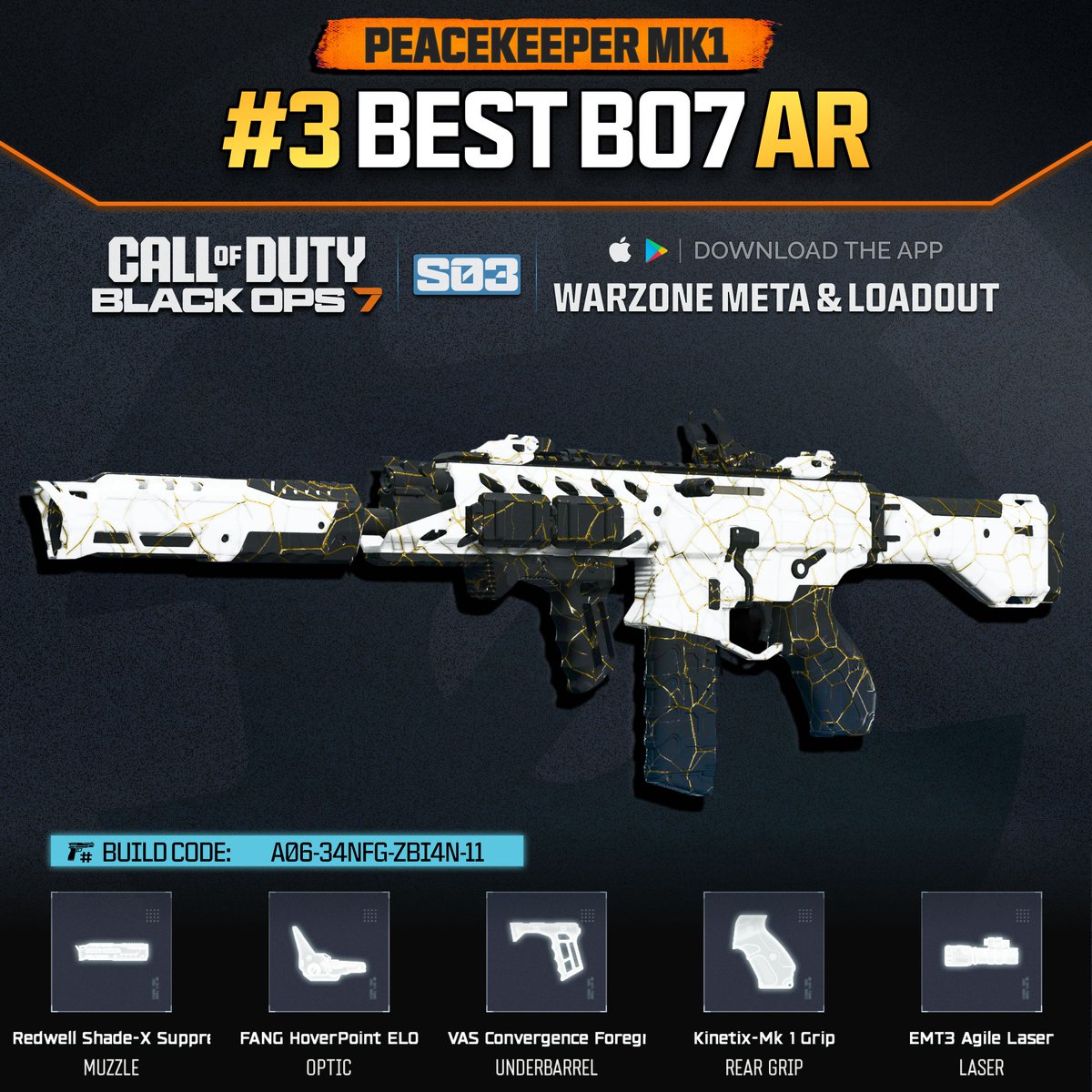 WZStatsGG's tweet image. ‼️🚨 BEST META ARs IN BO7 🚨‼️

🔥 Here are the TOP 3 Best ARs Loadouts to use in #BlackOps7 Season 3 Multiplayer!

🥇 VOYAK KT-3
🥈 AK-27
🥉 PEACEKEEPER MK1