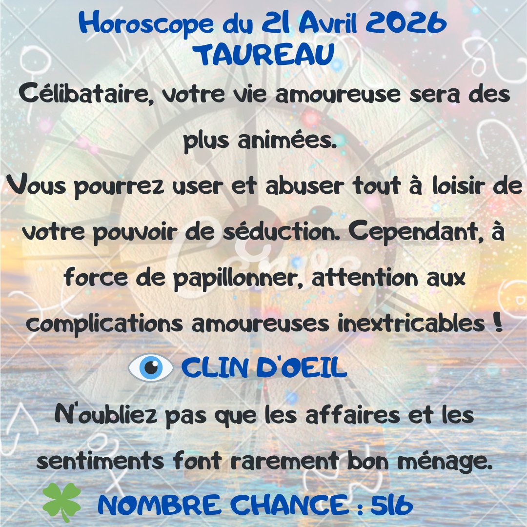 feespirituelle's tweet image. Votre horoscope pour ce mardi 21 Avril 2026.
#TAUREAU #CAPRICORNE #BALANCE #poisson
🔮 lafeespirituelle.fr🔮
