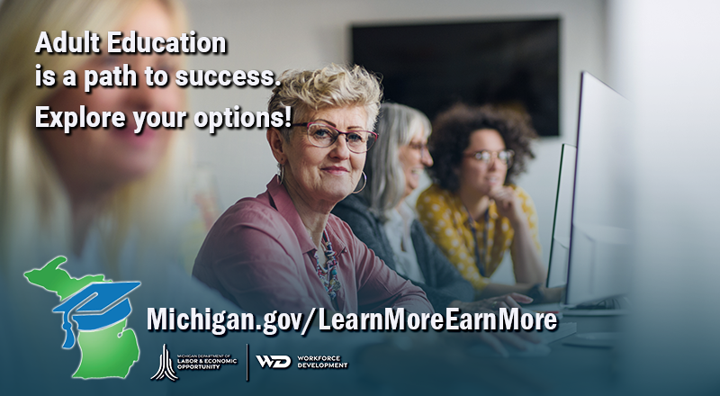 MichiganTalent's tweet image. Take charge of your future! Adult Education is an opportunity to develop the skills necessary for college, training, and bigger paychecks. Learn more at Michigan.gov/LearnMoreEarnM…. 

#AdultEducation #LearnMore #EarnMore