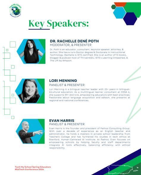 Rdene915's tweet image. Enjoyed presenting at the @TechMySchool conference last week! Learn more and hold the date for next year! buff.ly/aCPvg5a #education #edtech #edchat #teaching @ISTE_ASCD