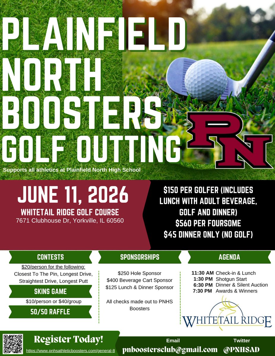 BoosterPn's tweet photo. ⛳️ Don’t forget to secure your spot at our 2026 golf event! Open to adults 18+. Join us Thursday, June 11th @ Whitetail Ridge. Register now on our site! $150/golfer or $560/foursome! Plus course games, skins game, 50/50! 
Sponsorship opportunities available as well! https://t.co/SbiAZ3qBdH