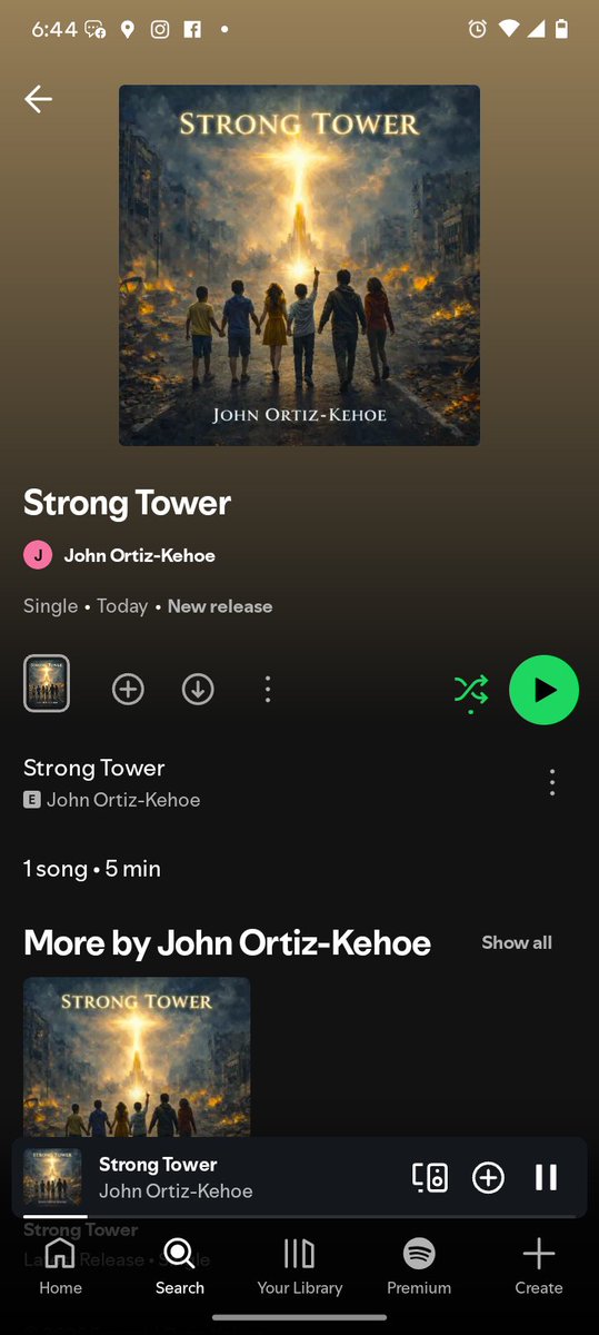 The long wait is now over. #StrongTower by <a href="/JohnOrtizKehoe/">John Ortiz-Kehoe</a> and #BarsOnMyHeart by <a href="/EmOrtizKehoe/">Em Ortiz-Kehoe</a> is now available on #Spotify에서 #Spotify, #AppleMusic, #Jpay #YouTube and other Music Streaming platforms