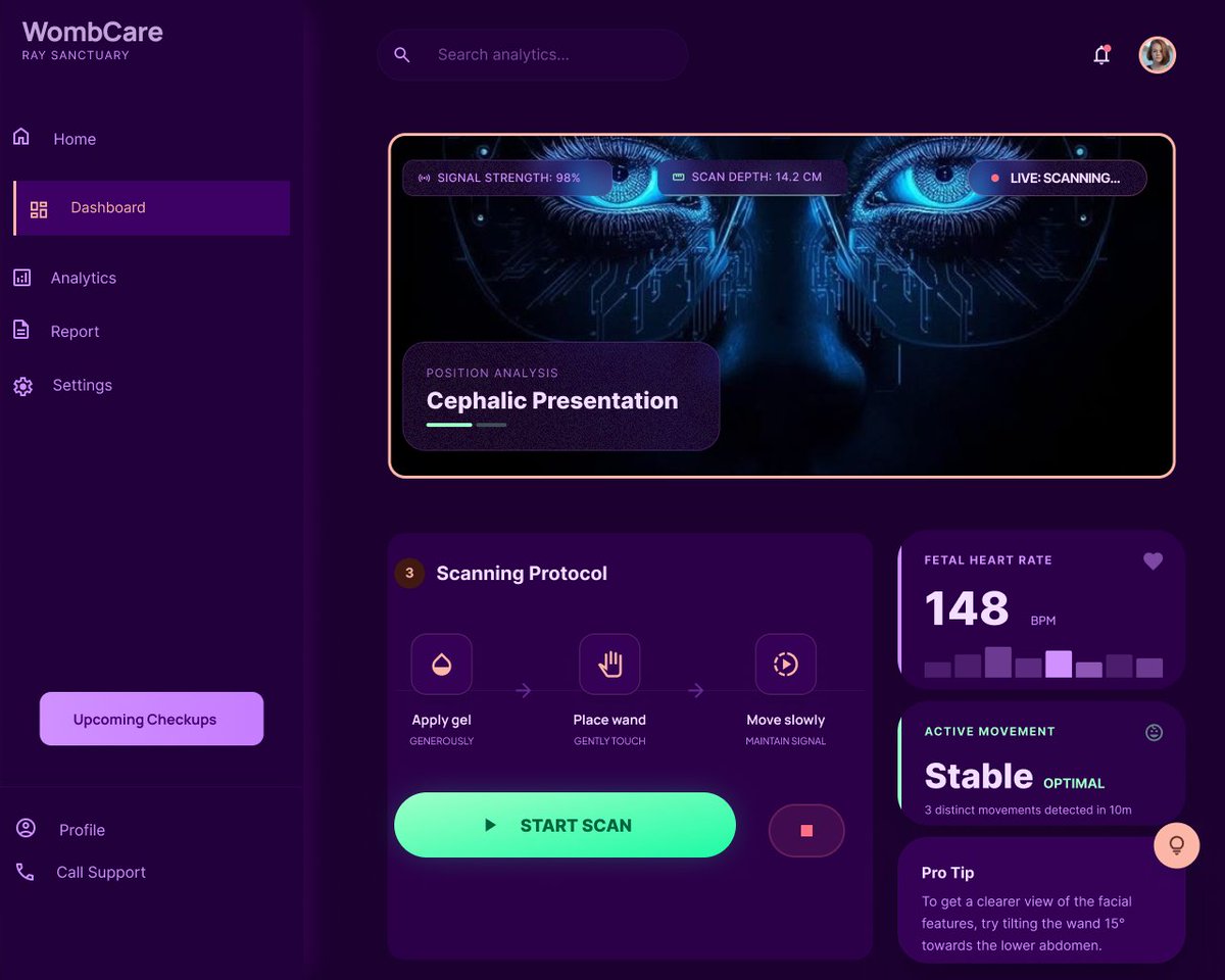 Rya_UIUX's tweet image. Why can't pregnant women check on their baby from home? 🤔
So I designed WombCare💜,home ultrasound, right in your hands. This is just the beginning 😊
#FemTech #MaternalHealth #HealthTech #MedTech #BuildingInPublic #UIUXDesign #TechForGood