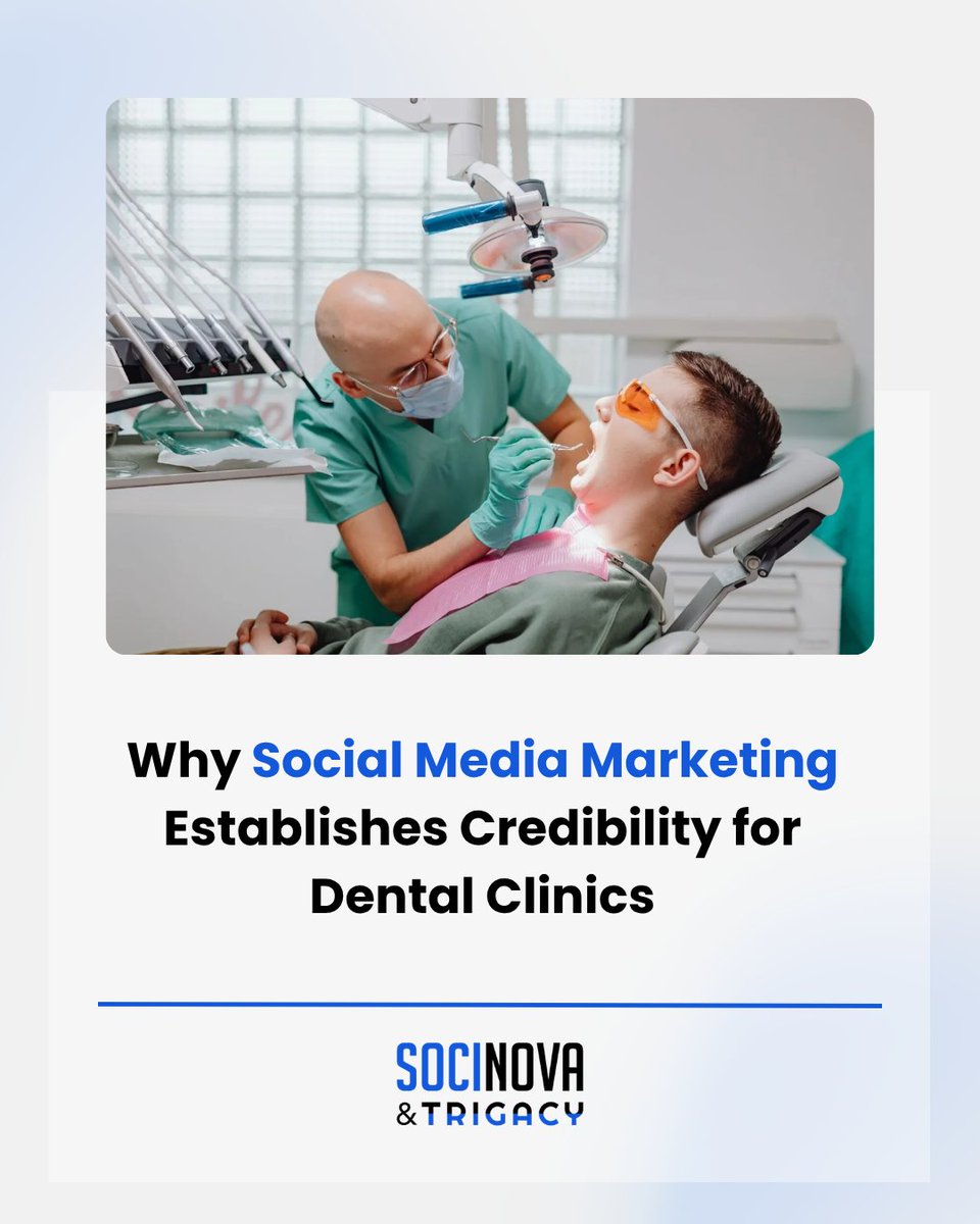 New clinics face a "credibility gap" that social media is uniquely built to close. Show your warmth, competence, and team to build trust fast.

Read more: socinova.com/socialmedia-ma… 

#DentalMarketing #Socinova