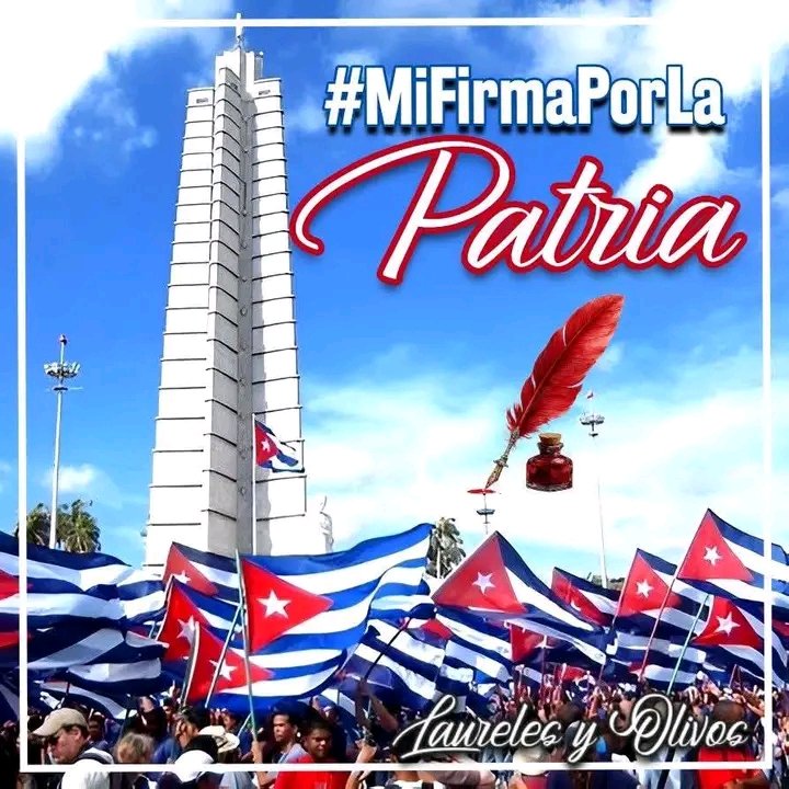 Por lo que hemos conquistado,por lo que es nuestro y por el deber sagrado de salvar la Patria 🇨🇺.
#ArtemisaJuntosSomosMás 
#CubaEstáFirme 
<a href="/DiazCanelB/">Miguel Díaz-Canel Bermúdez</a> 
<a href="/DrRobertoMOjeda/">Dr. Roberto Morales Ojeda</a> 
<a href="/PartidoPCC/">Partido Comunista de Cuba</a> 
<a href="/PresidenciaCuba/">Presidencia Cuba 🇨🇺</a>