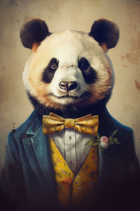 BeerCatBrand's tweet photo. Art of the Day! "Mr Dapper Panda Bear". Buy at: https://t.co/aUKkEqMxFU https://t.co/uxfeMZ5FCm