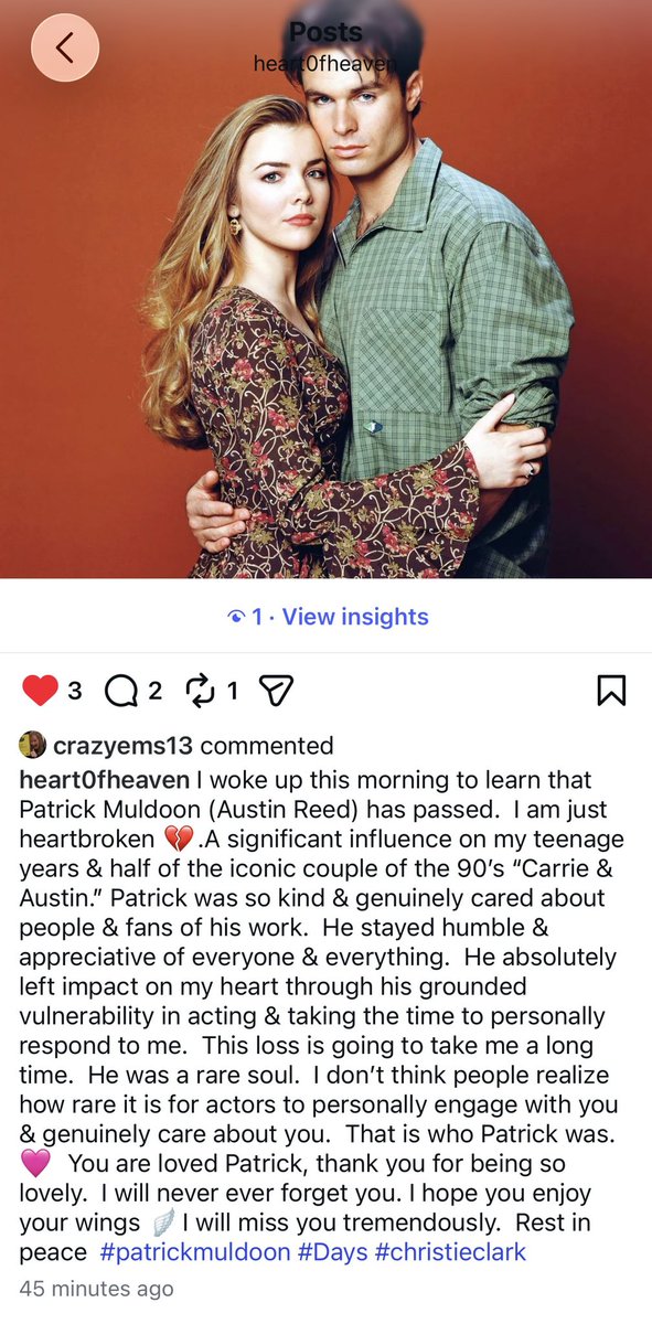 Heart0fHeaven's tweet image. 💔#Patrickmuldoon #christieclark #Days