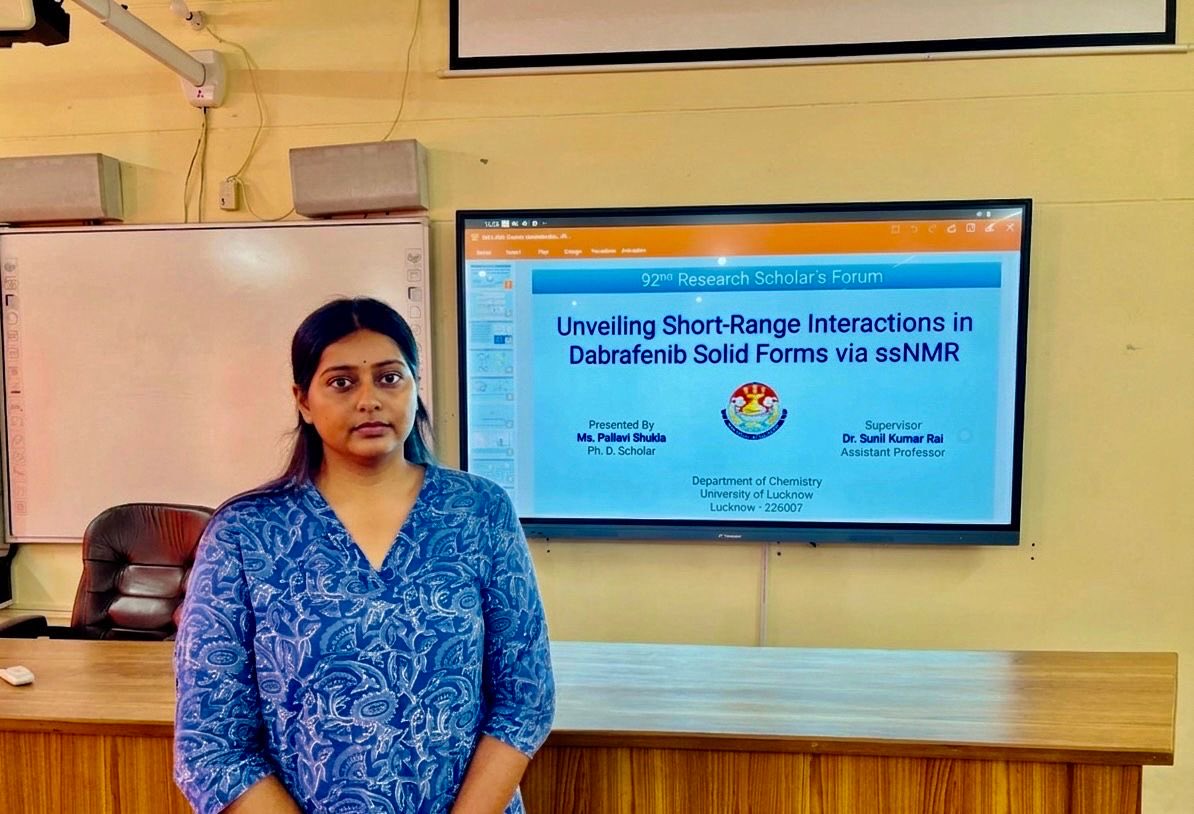 ChemistryDepar1's tweet image. Department of Chemistry, @lkouniv, organised the 92nd Research Scholars Forum Seminar  on 20 April 2026. Alka Sahu,Pallavi Shukla , and Vishal Mishra, highlighted the department’s active research environment and academic engagement.#Chemistry #lucknow #lkouniversity
