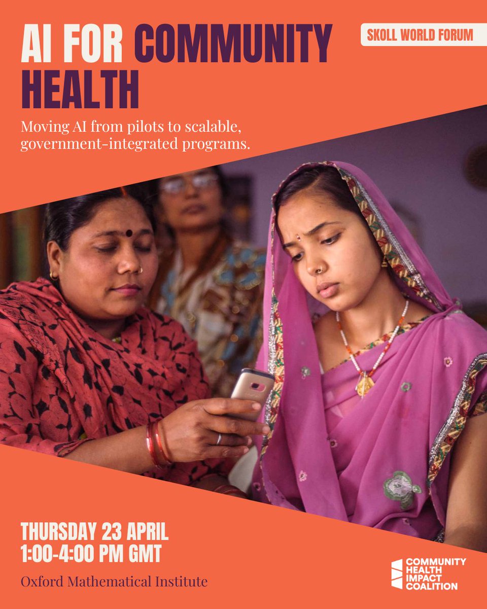 Most AI in community health is still stuck in pilots.

Later this week at #SkollWF, CHIC is convening a session to focus on what it would take to move beyond pilots and into systems.

For CHWs, that line is not abstract. It shapes whether new tools add complexity or support care