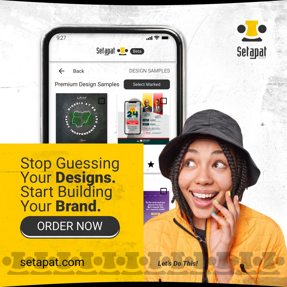 Stop Guessing Your Designs.
Start Building Your Brand.

Fast, tailored, and consistent every time.

Order Now at setapat.com

#Setapat #BrandTailored #Quality #GraphicDesign #DesignPlatform #Prints