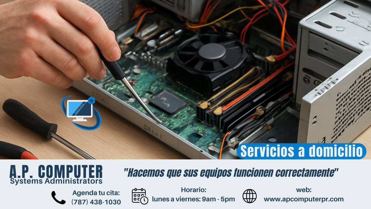 apcomputerpr's tweet photo. Brindamos servicios a domicilio solo al área metropolitana.
#reparaciondecomputadoras #reparaciondelaptops #APComputer #APComputerSystemsAdministrators #APComputerSystems #APComputerPR #APComputerPRUSA #Dios #Diosesbueno #God #Godisgood https://t.co/7S2ftzTQ7y