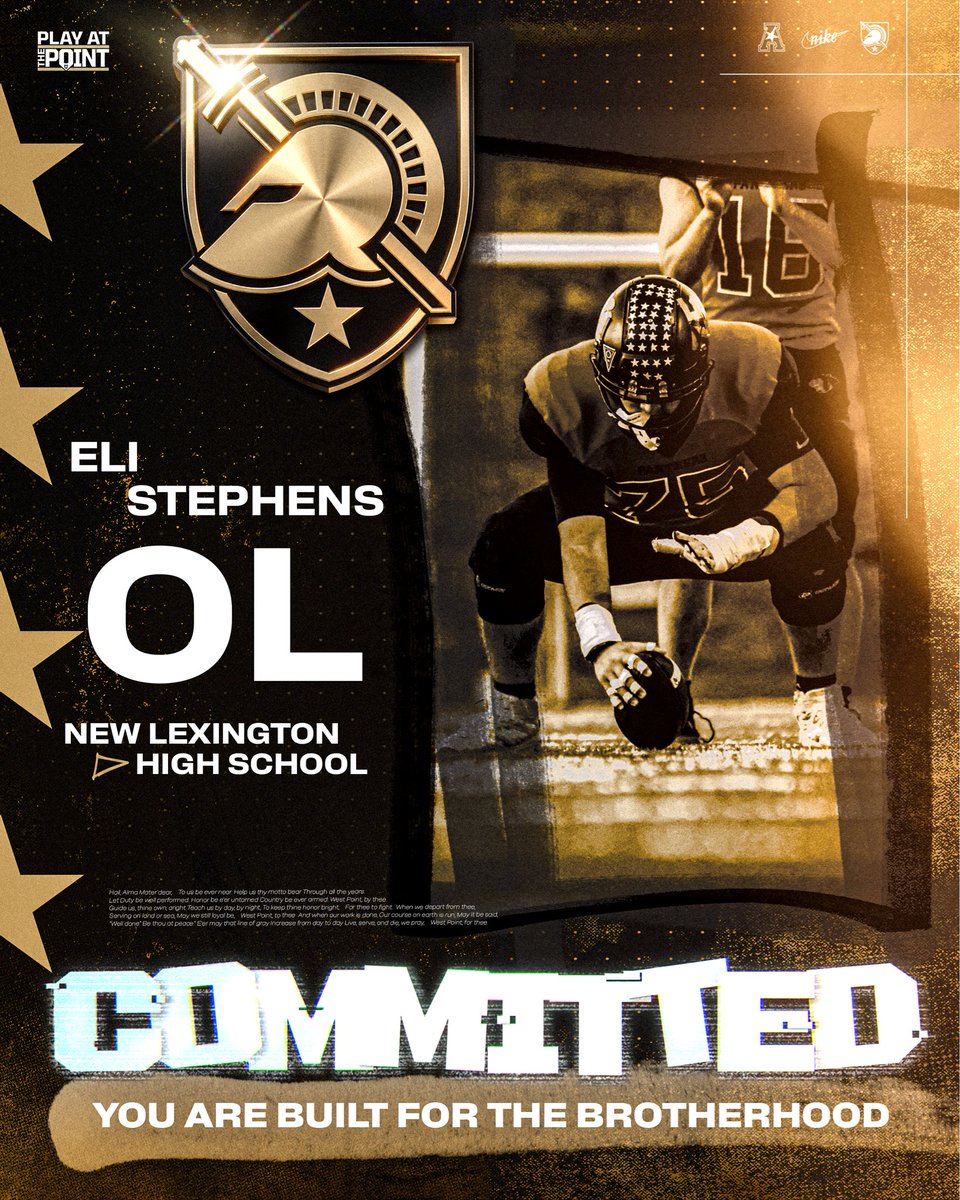 EliStephens2027's tweet photo. After a lot of prayer and conversations with my Family and Coaches, I am blessed to further my athletic and academic career and announce my commitment to Army West Point!! 
#BEATnavy 
@ArmyWP_Football @Coach_romero18 
@CoachJeffMonken 
@CoachHolt67 @cblackshear @CoachKevinBoard @JaredLuginbill @OhiosElite1