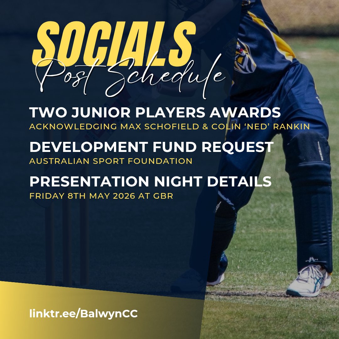 BalwynCC's tweet photo. Here’s a look at what’s coming up on our socials over the next few days.

Stay tuned!

💛💙🐯🏏 https://t.co/bwGVi1fWYB